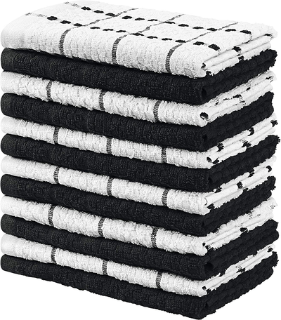 12 Pack] Kitchen Dish Hand Towels, 100% Cotton Dobby Weave, 410GSM