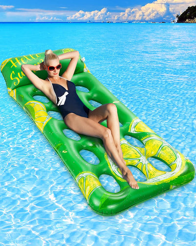 Jasonwell Inflatable Pool Lounger Float - Pool Float w Mesh Stable Relaxing  Water Hammock Floatie for Swimming Pool Tanning Lounge Floating Pool Party