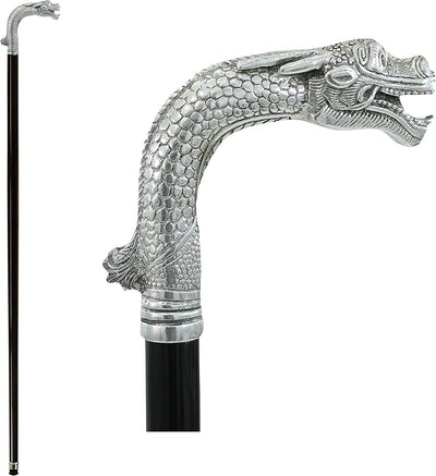 Cobra Head Pewter Walking Stick - Design Toscano