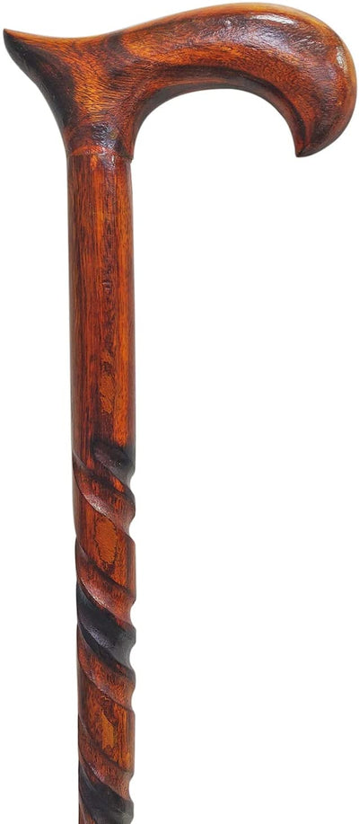 Carex Round Handle Wooden Walking Cane - Black, Natural, or Walnut