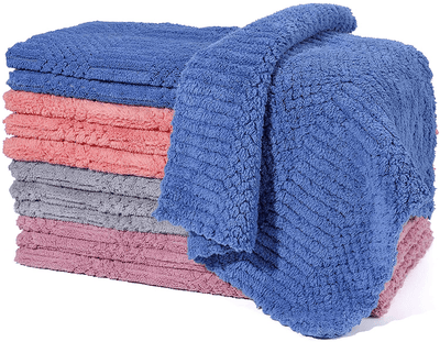 kimteny 12 Pack Kitchen Cloth Dish Towels, Premium Dishcloths, Super  Absorbent Coral Velvet Dishtowels, Nonstick Oil Washable Fast Drying  (Pink-Grey)
