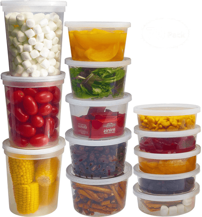 48Set - 16oz.] Plastic Deli Food Storage Containers With Plastic Lids –  SHANULKA Home Decor