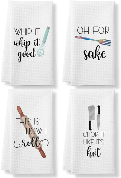 Funny Tea Towels Gift for Foodie Unique Kitchen Towel Gift for Wedding  Shower Funny Hostess Gift Funny Kitchen Decor 