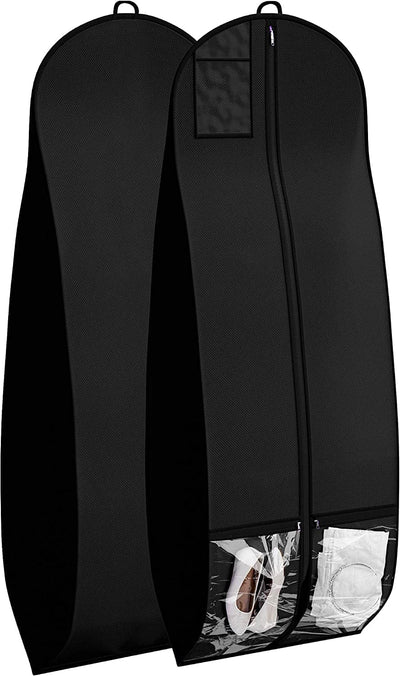  Evening or Wedding Dress Garment Bag 69x28 with 7 inch Gusset Bridal  Dress Cover Perfect for Storage & Travel Easy Access with 3 Zip Pockets for  Accessories including a Shoe Bag 