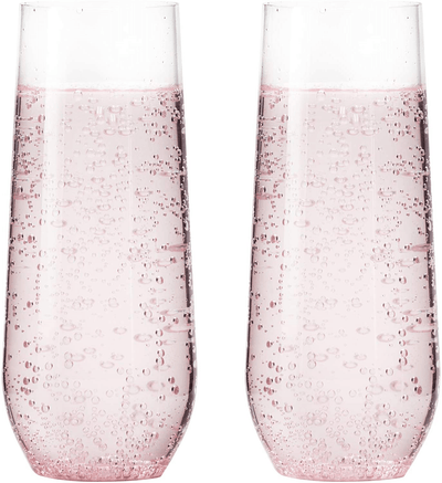 LeSuz 100% Tritan Plastic Champagne Stemless Flutes. Set of 6, 12oz. S –  SHANULKA Home Decor