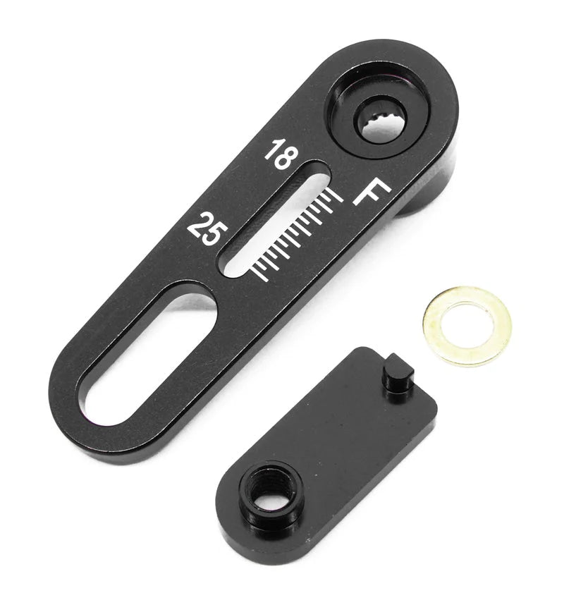 (Futaba or Sanwa) Adjust. Range Servo Horn 18-25mm (black) Wrap-Up Next [0645-FD]