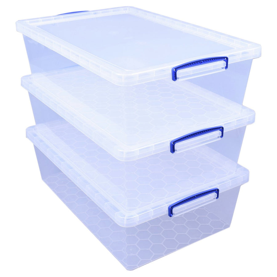 Buy Argos Home Curve 3 x 42L Plastic Boxes With Lid - Clear