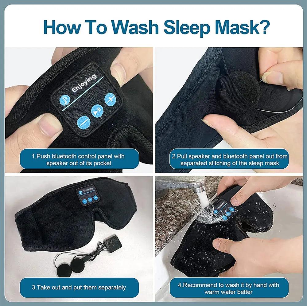 Masque pour les yeux occultant avec musique stéréo sans fil - Confort Orthopédique