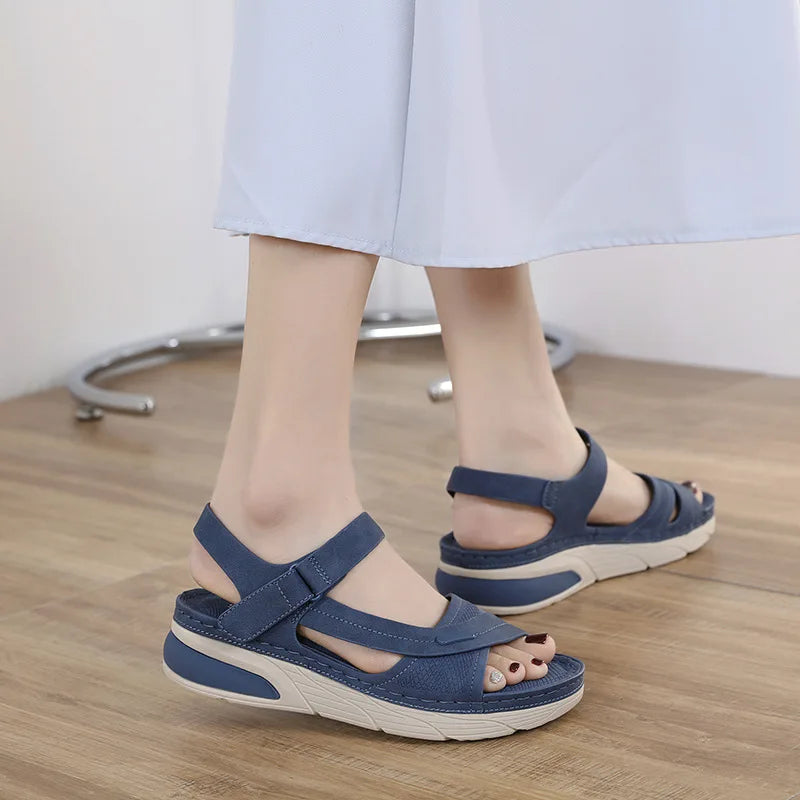 Sandales confortables en cuir pour femmes - Flapis - Confort Orthopédique