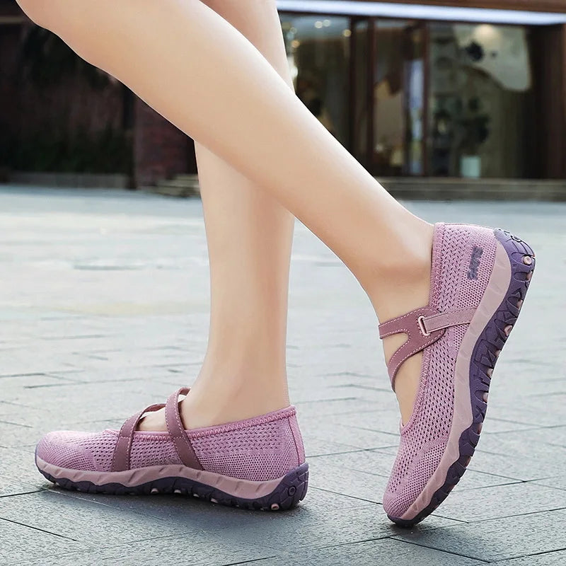 Zapatos ortopédicos planos de senderismo para mujer - Plana - Comodidad ortopédica
