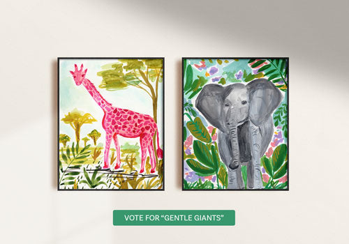 Minted x Pottery Barn "Gentle Giants" art print challenge submission by Tiffani Evans Creates