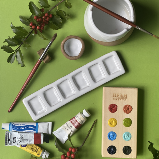 7-Pan Ceramic Artist Paint Palette