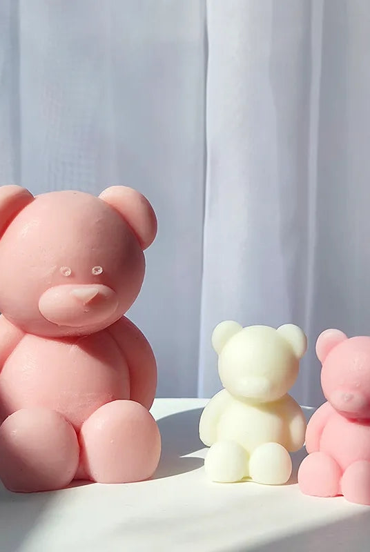 cute teddy bear silicone candle molds