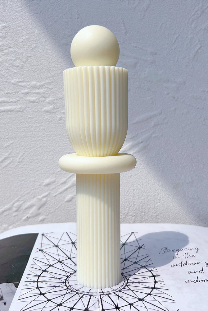 Ribbed Geometric Pillar Mould – Myka Candles & Moulds