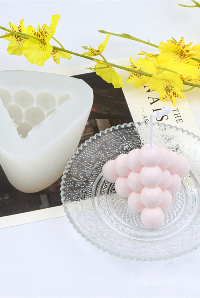 6 Cavity Bubble Candle Mold, Very Cute Silicone Mold with 3 Meter Wick Roll  Included for Candle Making, Soap Mold for Soap Making