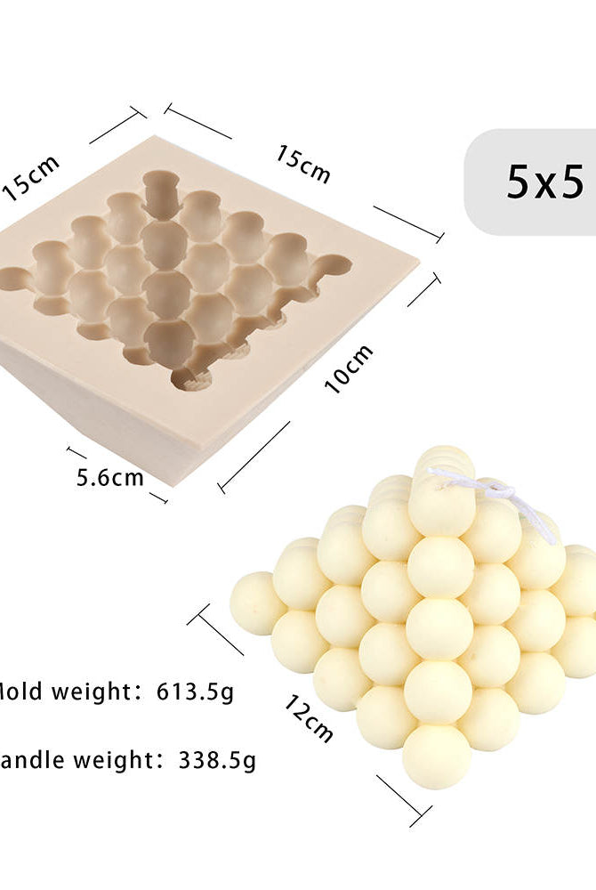 15 Cavity Bubble Candle Mold Very Cute Silicone Mold with 3 Meter Wick Roll  Included for Candle Making Soap Mold for Soap Making 15 Cavity Mold
