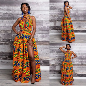 Long Dresses Women's Traditional African Clothing Dashiki Ankara Bandage Maxi Dress Infinity Wrap Multiple Wear Summer Clothes - Katertomyman Men & Women Shop