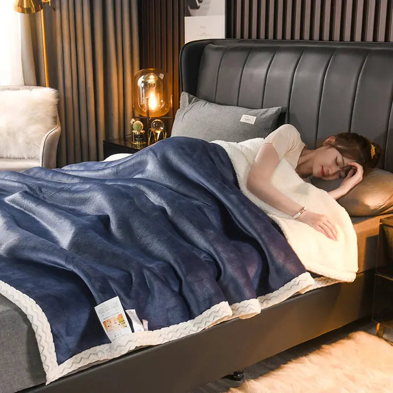 Mink-Weighted-Blanket-Navy Super Outlets