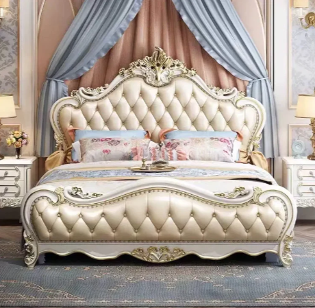 Our X06 European Luxurious Black and White Tufted Rococo 7 Piece Bedroom Set is the epitome of comfort and luxurious design. Crafted with high-quality materials, each piece in this set showcases detailed carvings, a black and white tufted design, and rococo style embellishments. These elements come together to create a stunning bedroom set that exudes elegance. The 7 pieces include a beautifully crafted bed frame, two matching side tables, a vanity table with an accompanying mirror, and a complementary chest of drawers. Each piece is designed with ample storage space to meet your needs while adding a stylish touch to your bedroom. The black and white tufted design is a luxurious touch that gives a rich and sumptuous feel, fitting for any grand bedroom. Turn your bedroom into a getaway with this luxurious bedroom set. The rococo style evokes an old-world charm and romance, making your room a soothing and relaxing space. It's much more than a bedroom set - it's a statement. With our X06 European Luxurious Black and White Tufted Rococo 7 Pieces Bedroom Set, immerse yourself in luxury and comfort every day.