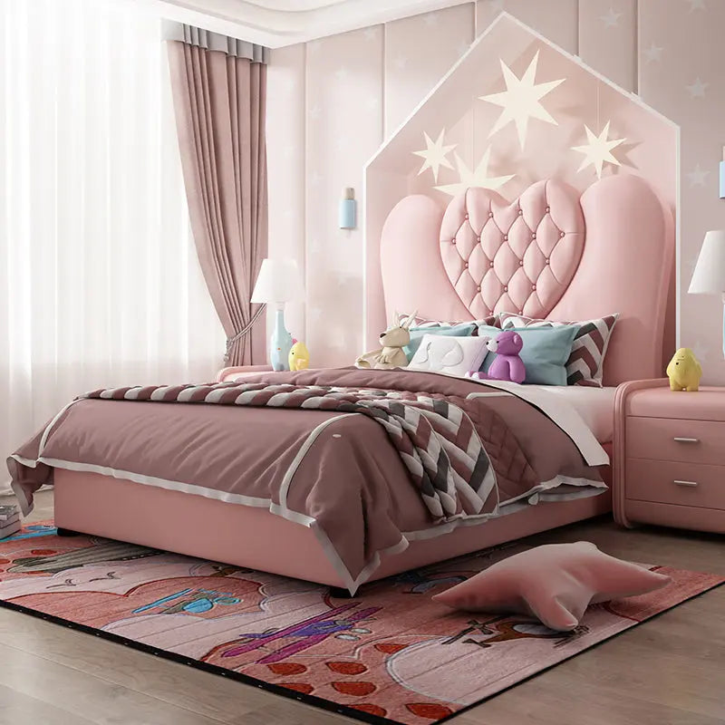 B88 Kids Pinky heart headboard  bedroom set - Super Outlets