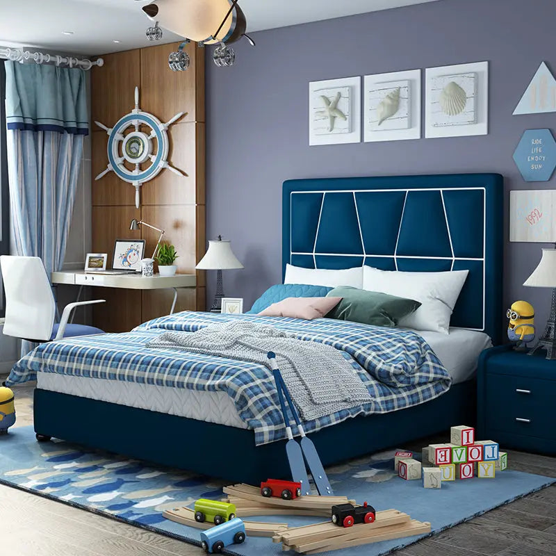 B01 Kids Luxury Dark blue Headboard bedroom set - Super Outlets