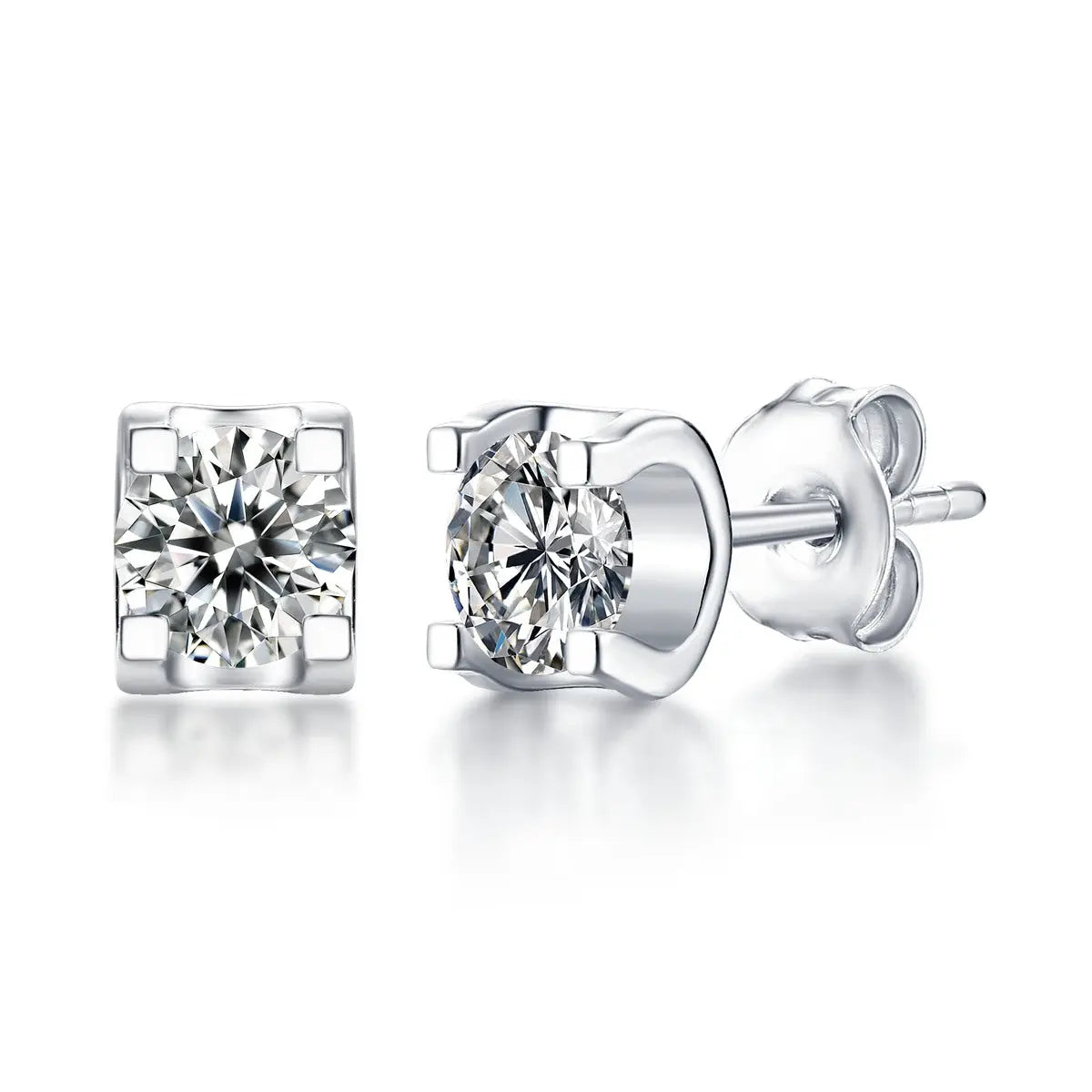 0.5 Carat Bull Head Earrings studs with 925 Silver Moissanite Stone Yorkerla Jewellery