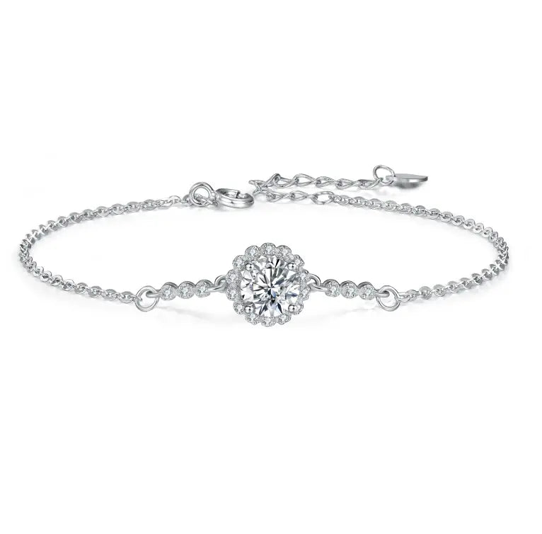 1 Carat Flourishing Flowers Bracelet with Lab Diamond & 925 Silver Yorkerla Jewellery