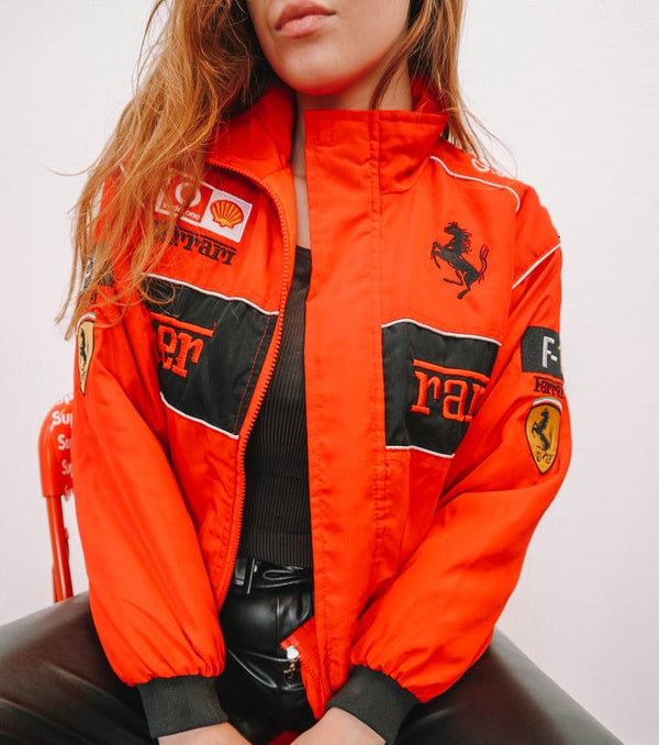 Ferrari Vintage F1 Jacket Red – revoxleather