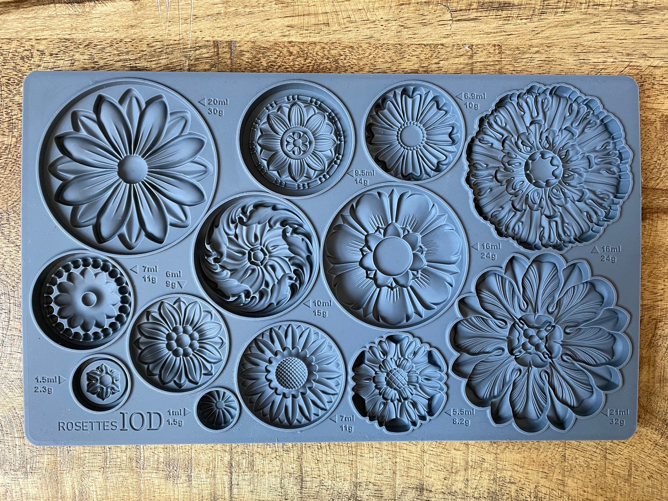  Rosettes 6X10 IOD Moulds - Iron Orchid Designs 