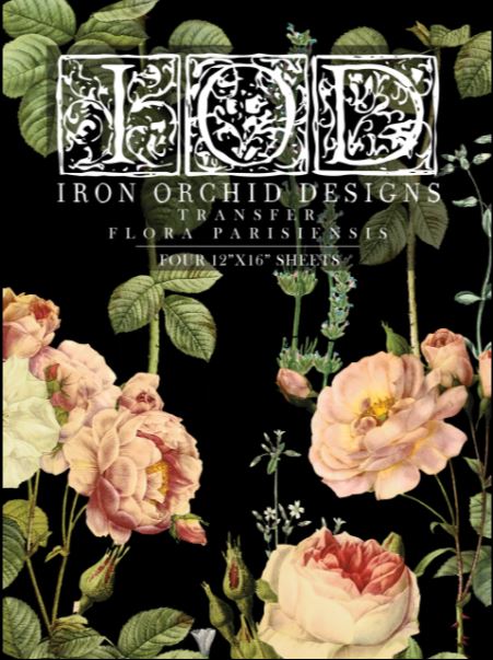  Flora Parisiensis IOD Transfer 12x16 Pad - Iron Orchid Designs 