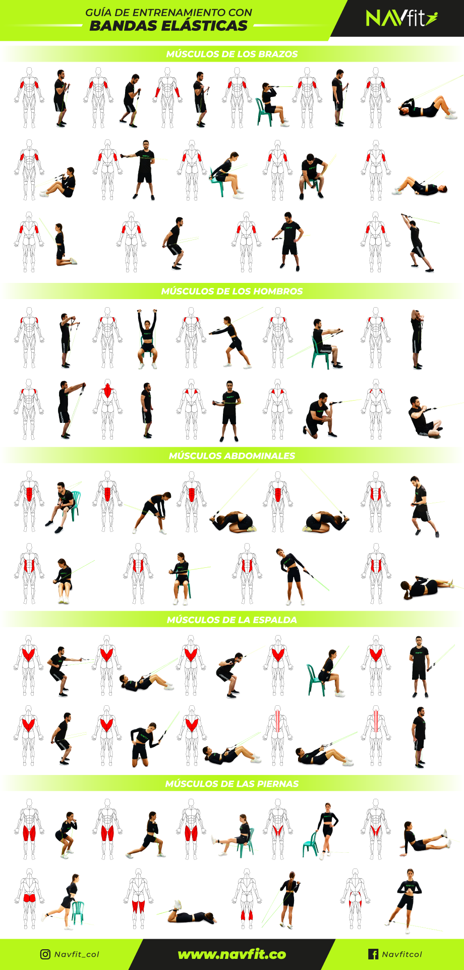 Bandas elásticas para entrenar. Ejercicios y tipos de bandas