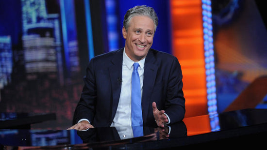 Jon Stewart on The Daily Show. Courtesy of Comedy Central.