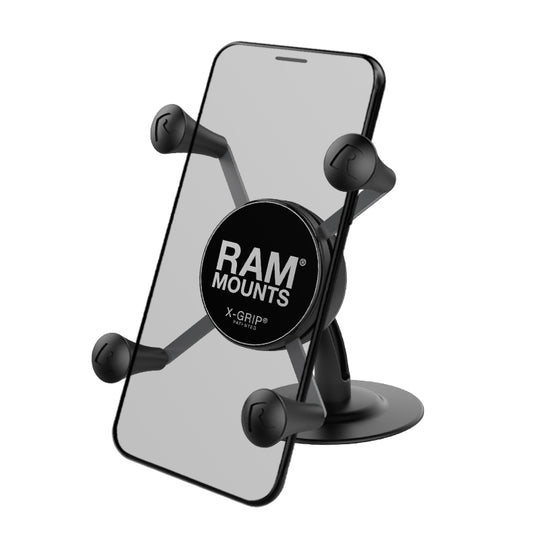  RAM Mounts X-Grip RAM-B-176-A-UN10U - Soporte de teléfono  grande con base de vástago de horquilla de motocicleta con brazo corto para  vástagos de 0.472 in a 1.496 in de diámetro 