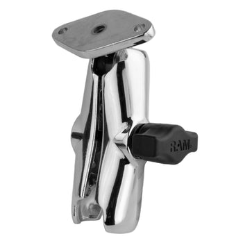 RAM<sup>®</sup> Chrome Double Socket Arm with Diamond Plate - Medium Arm