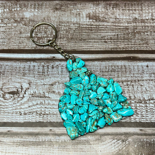 Gypsy Hotel Keychain Silver Turquoise