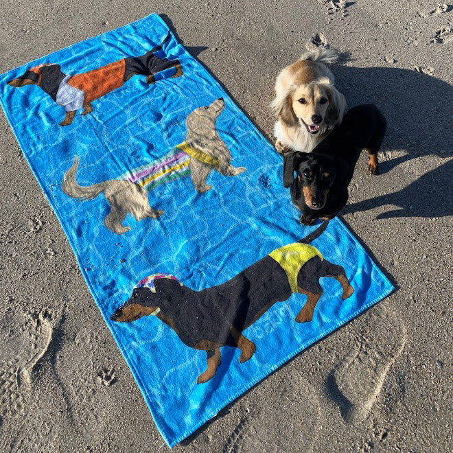 dachshund beach towel