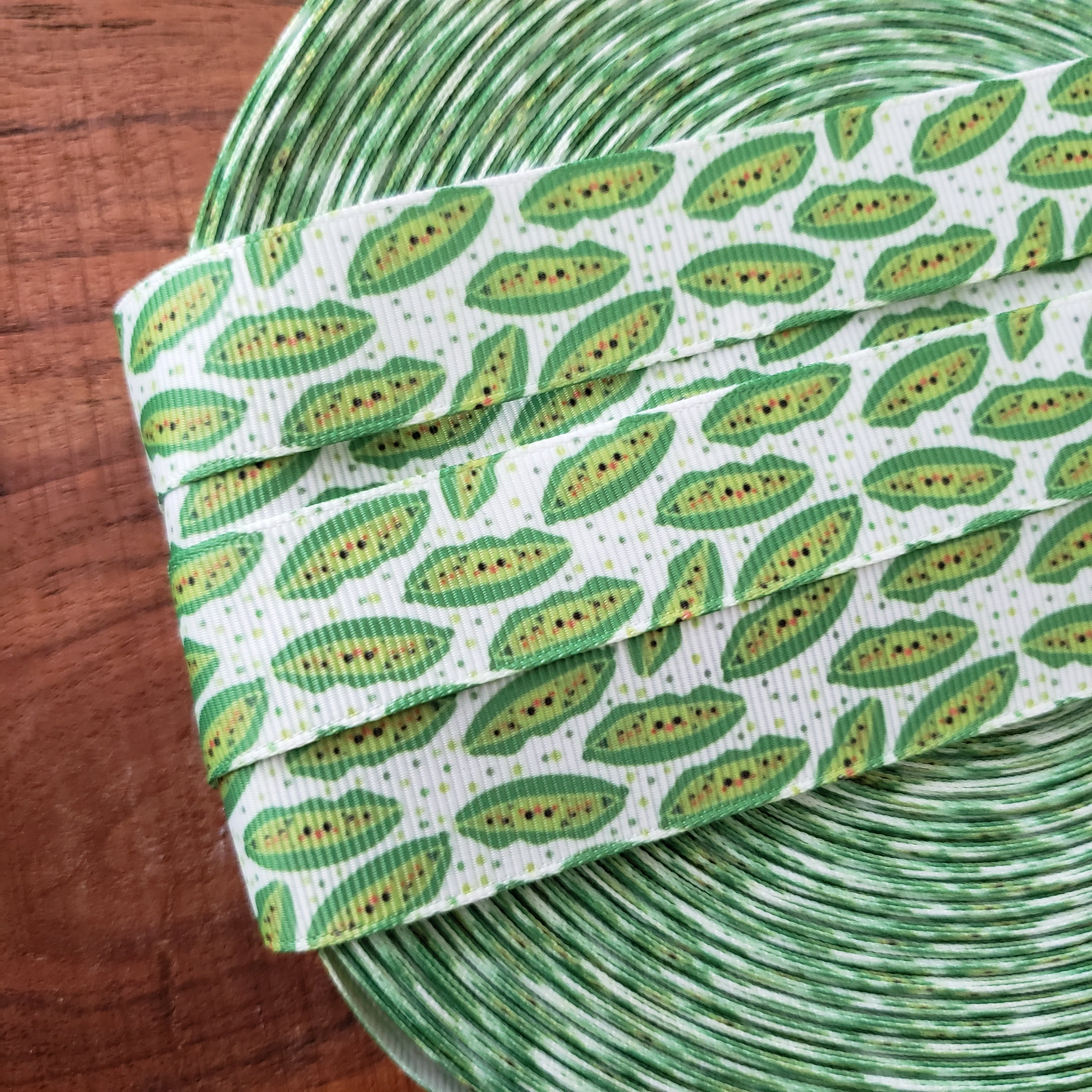 7/8" Peas in a Pod Printed Grosgrain Ribbon