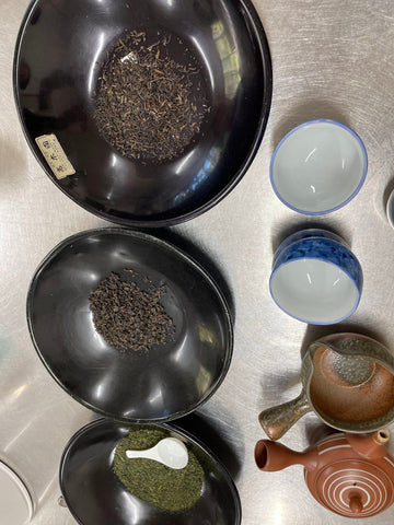 高木園お茶教室＠いわき市金山公民館　使用した緑茶紅茶中国茶