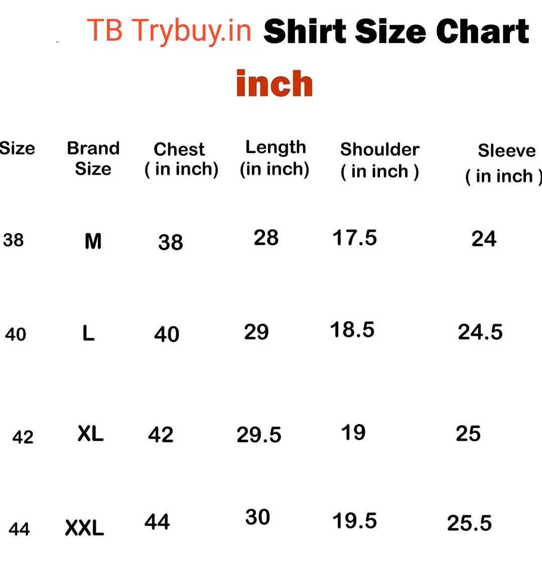 Trybuy Size Chart