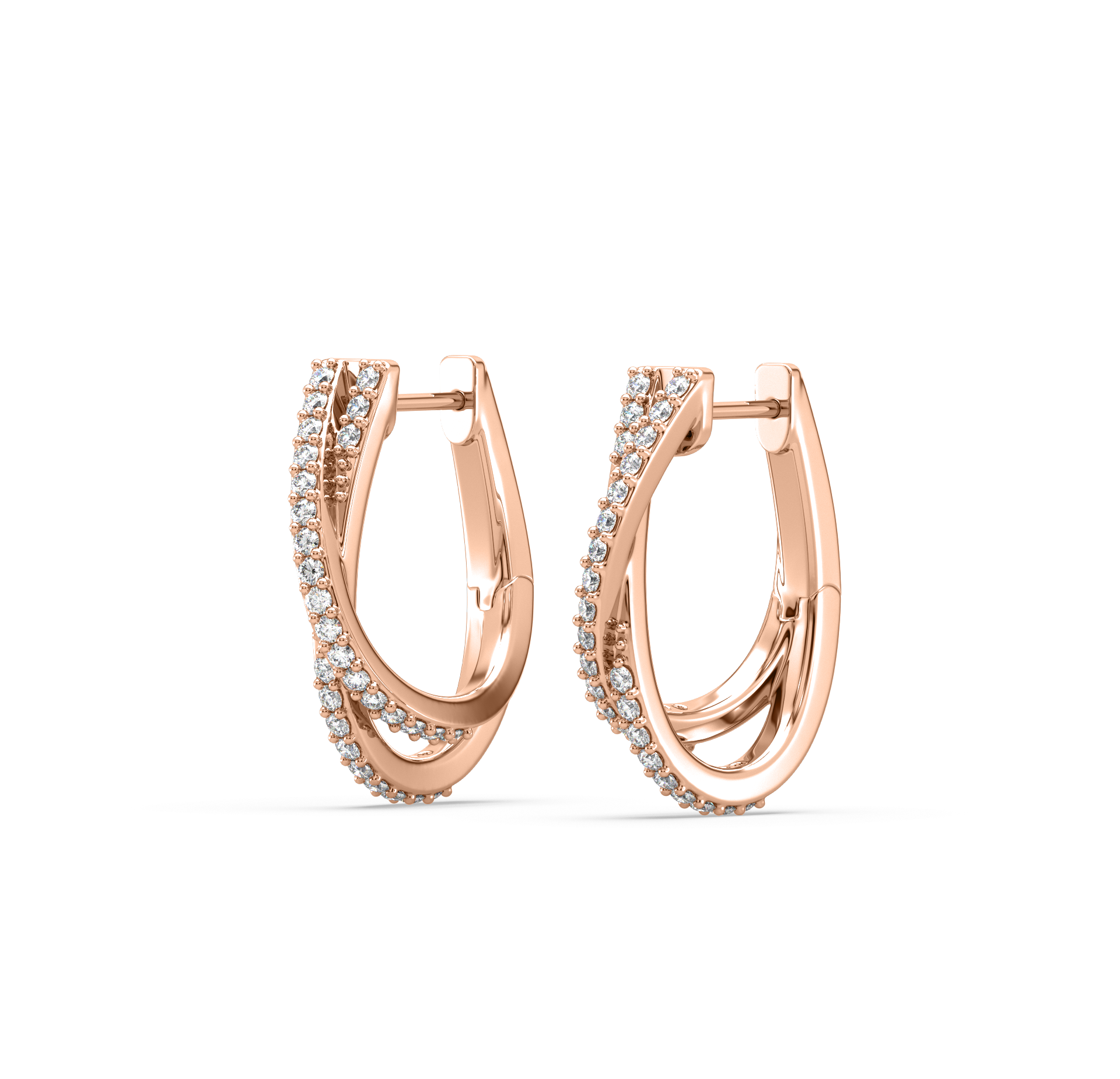 Sandy Criss Cross Diamond Hoop Earrings – DIVAA by ORRA