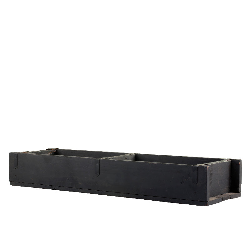 Caja de madera de 2 compartimentos - negra