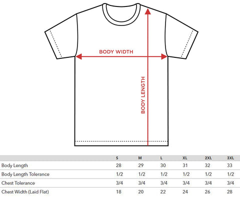 tee shirt size chart