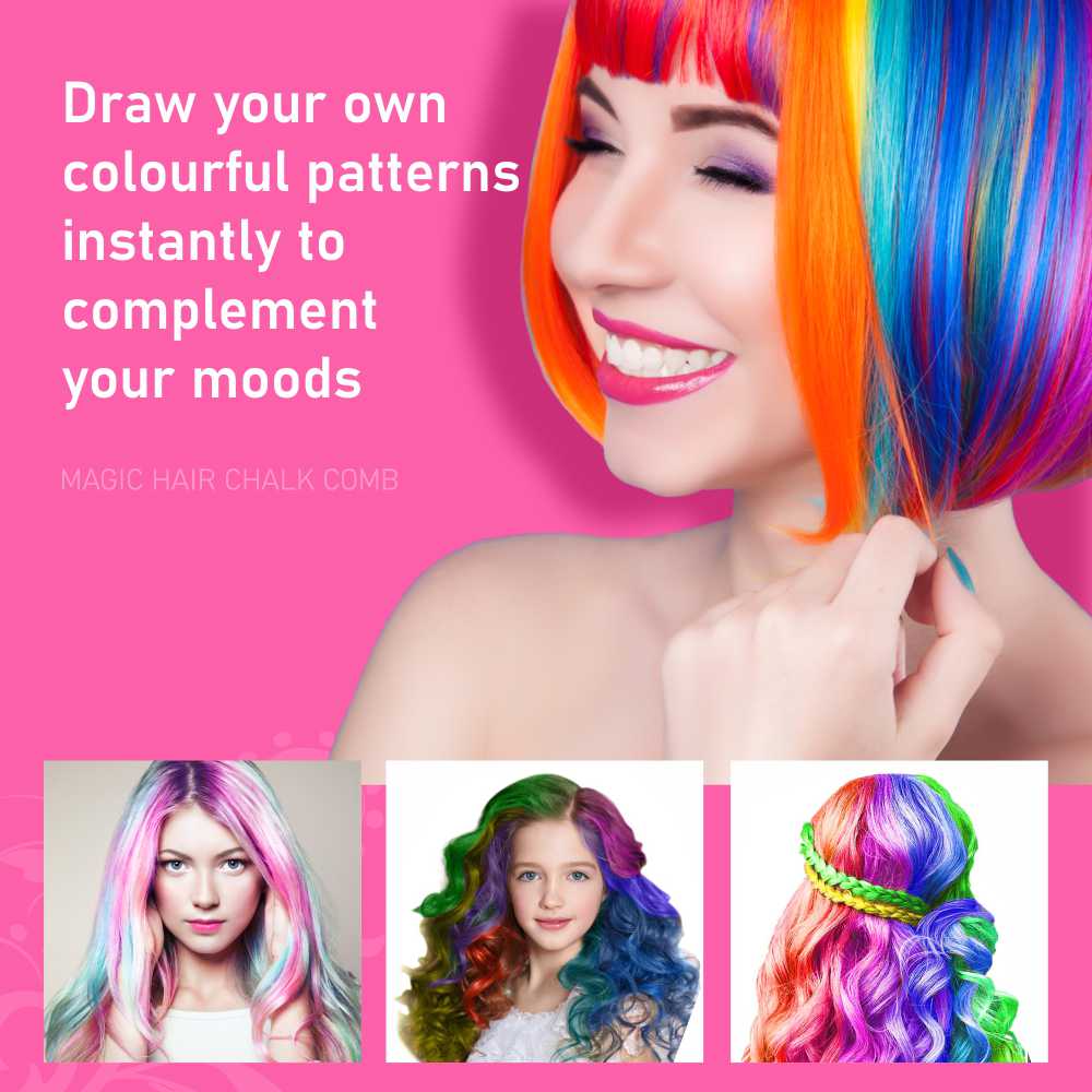 Hair Chalk Temporary Hair Color Kit Hair Chalk Set of 6 Piece  MultiColour  Dropship Available