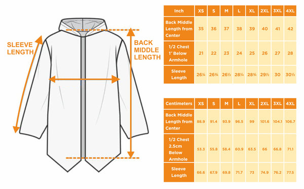 Size chart hooded cloak | Raiana's Vibes