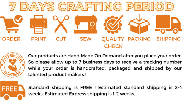 7 days crafting period chart for handmade items made to order | Raiana's Vibes