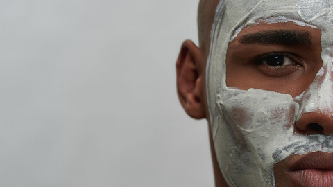 male model with soap in face