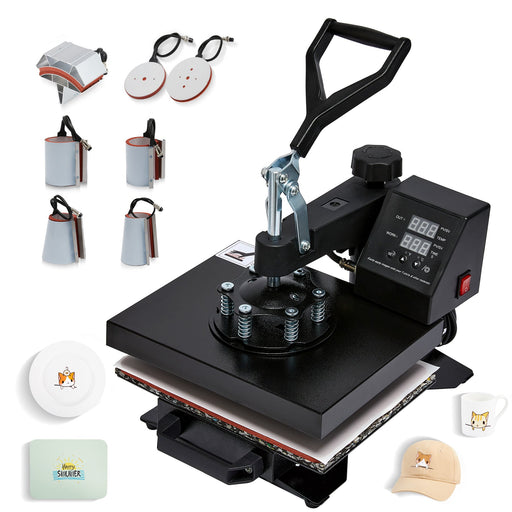  CREWORKS 12x15 Inch Heat Press Machine, 5-in-1 T Shirt