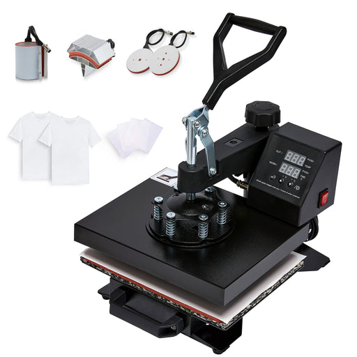 8 in 1 Heat Press Machine 38x38cm/15x15 inch, 360° Swing Away Digital T  Shirt Pressing Machine, Multifunction Heat Transfer Sublimation Printer for  T