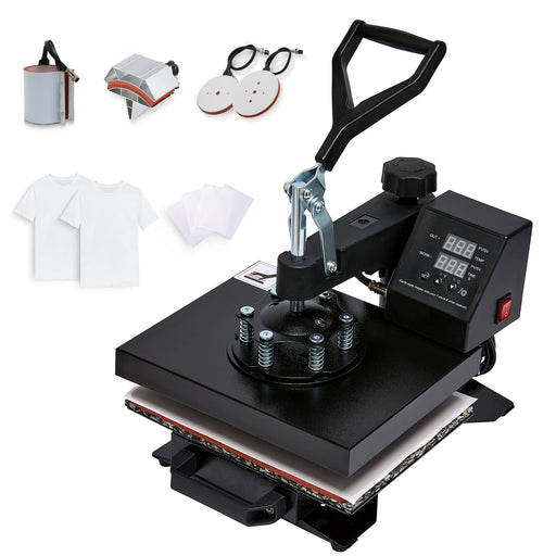  CREWORKS 12x15 Inch Heat Press Machine, 5-in-1 T Shirt