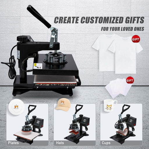 16x20 inch Heat Press Machine for T-Shirt 1600W Semi-Auto Commercial  Clamshell Heating Sublimation Transfer Side Out Heat Printing Machine for